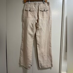 Armani Exchange 100% Linen Wide-Leg Pants | Beige